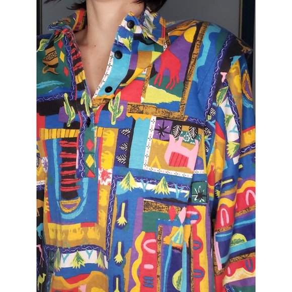 80s/90s Funky Colorful Top - Picture 4 of 5